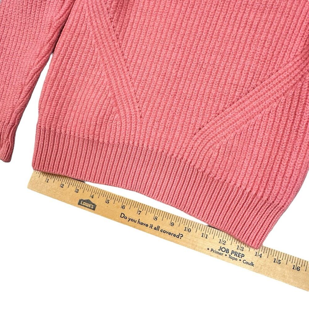 Banana Republic Sweater Sz M Flamingo Pink 100% Wool Chunky Knit Barbie Coquette - Picture 10 of 12